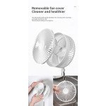 Wholesale 360 degree Adjustable Clip Clamp Fan with Usb 1800mAh Battery and 5 Speed Wind for Office, Home, Travel (White)